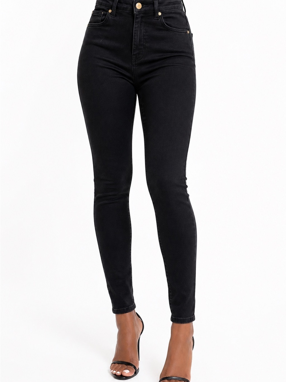 Frame Denim High-Rise Black Skinny Jeans